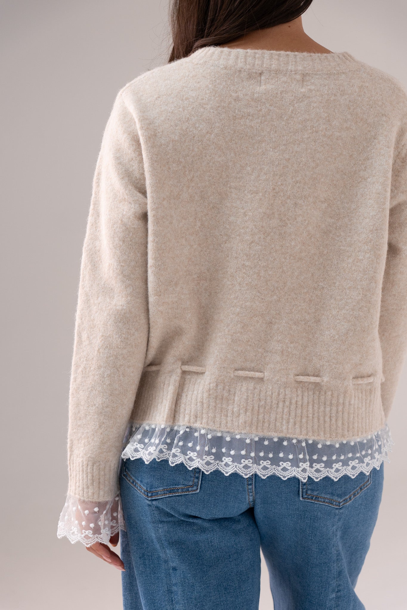 Cathy Drawstring Cardigan In Neutral