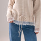 Cathy Drawstring Cardigan In Neutral