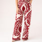 Connie Bordeaux Printed Trousers In Cream