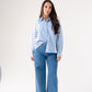 Connie Contrast Shirt In Blue Check