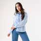 Connie Contrast Shirt In Blue Check