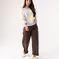 Connie Diamond Knit Jumper In Lilac Mix