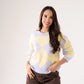 Connie Diamond Knit Jumper In Lilac Mix