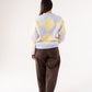 Connie Diamond Knit Jumper In Lilac Mix