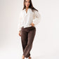 Connie Embroidered Scallop Top In Cream