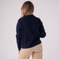 Connie Gingham Collar Cardigan In Navy