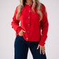 Connie Gingham Collar Cardigan In Red