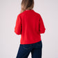 Connie Gingham Collar Cardigan In Red