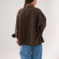 Cora Contrast Collar Shacket In Chocolate