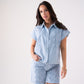 Cora Embroidered Denim Shorts In Light Wash