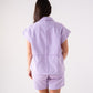 Cora Embroidered Denim Shirt In Lilac