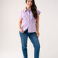 Cora Embroidered Denim Shirt In Lilac