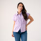 Cora Embroidered Denim Shirt In Lilac