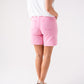 Cora Embroidered Denim Shorts In Pink