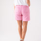 Cora Embroidered Denim Shorts In Pink
