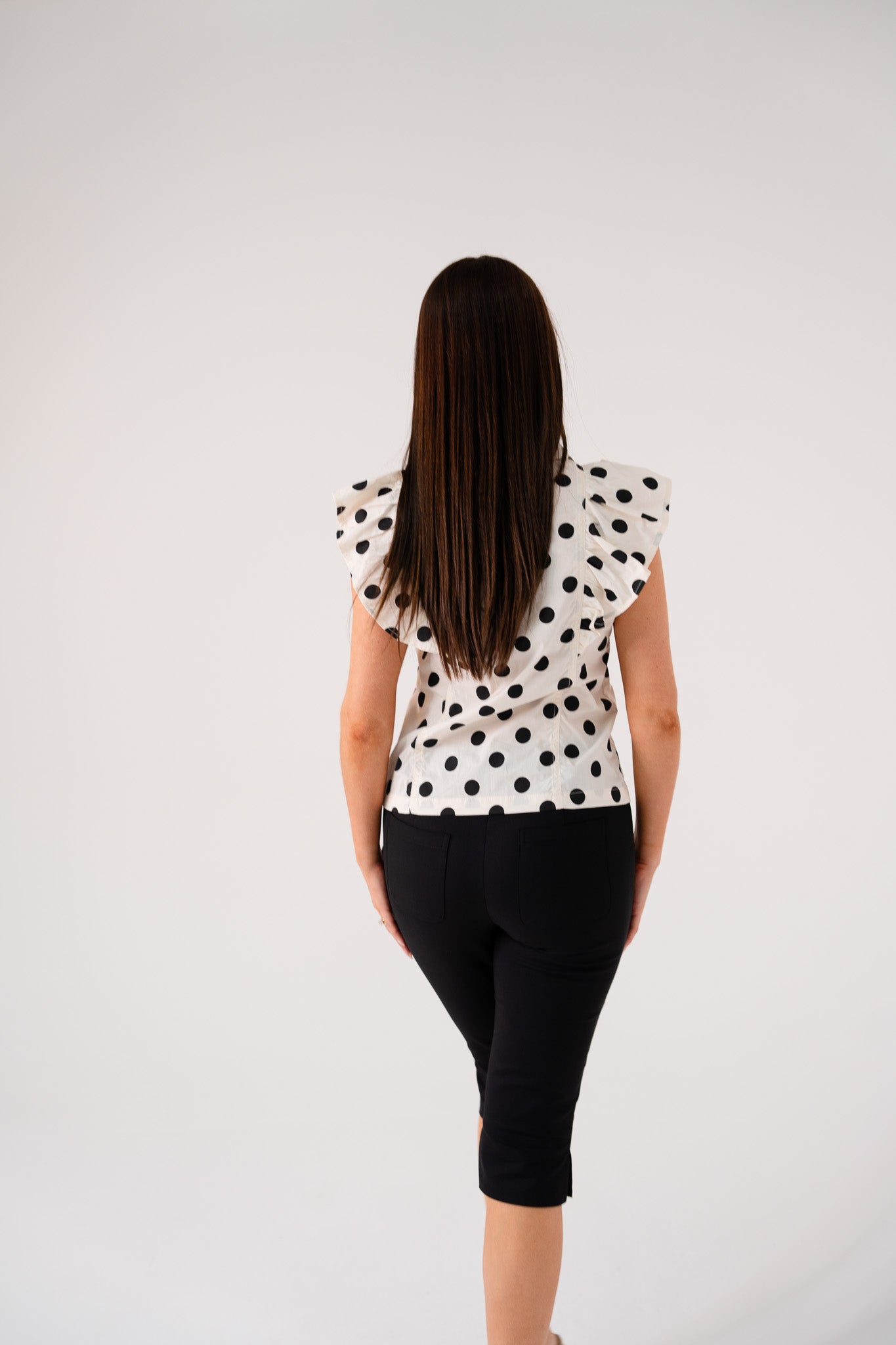 Cora Polka Dot Blouse In Monochrome