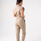 Cora Sleeveless Jumpsuit In Beige