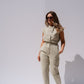 Cora Sleeveless Jumpsuit In Green