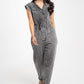 Cora Sleeveless Jumpsuit In Grey Wash