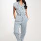 Cora Sleeveless Jumpsuit In Light Wash