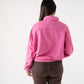 Cora Studded Half Zip Sweatshirt In Fuchsia