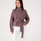 Cora Tie Waist Jacket In Prune