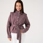 Cora Tie Waist Jacket In Prune