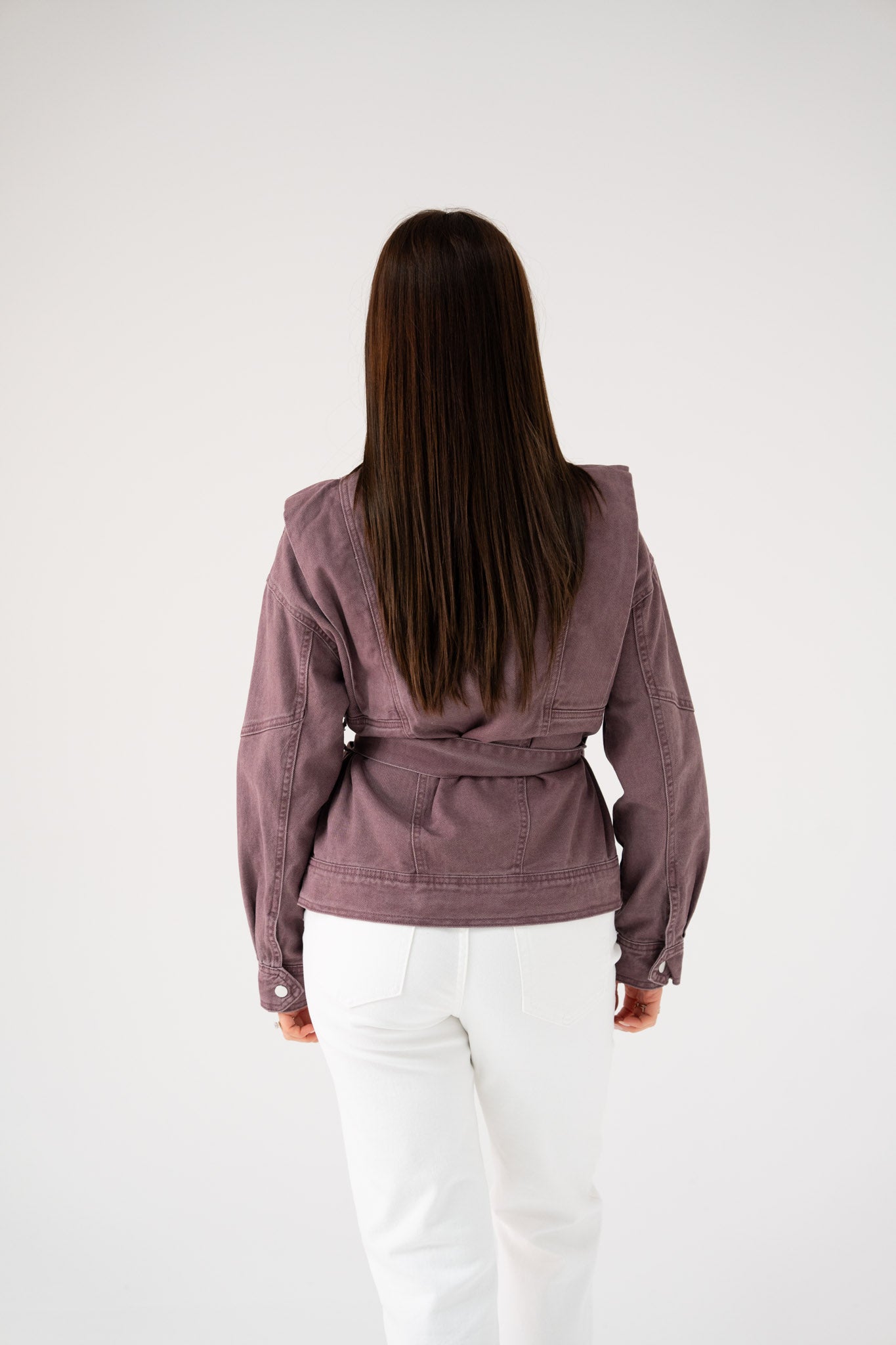 Cora Tie Waist Jacket In Prune