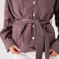 Cora Tie Waist Jacket In Prune