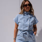 Cora Tie Waist Jumpsuit In Light Wash