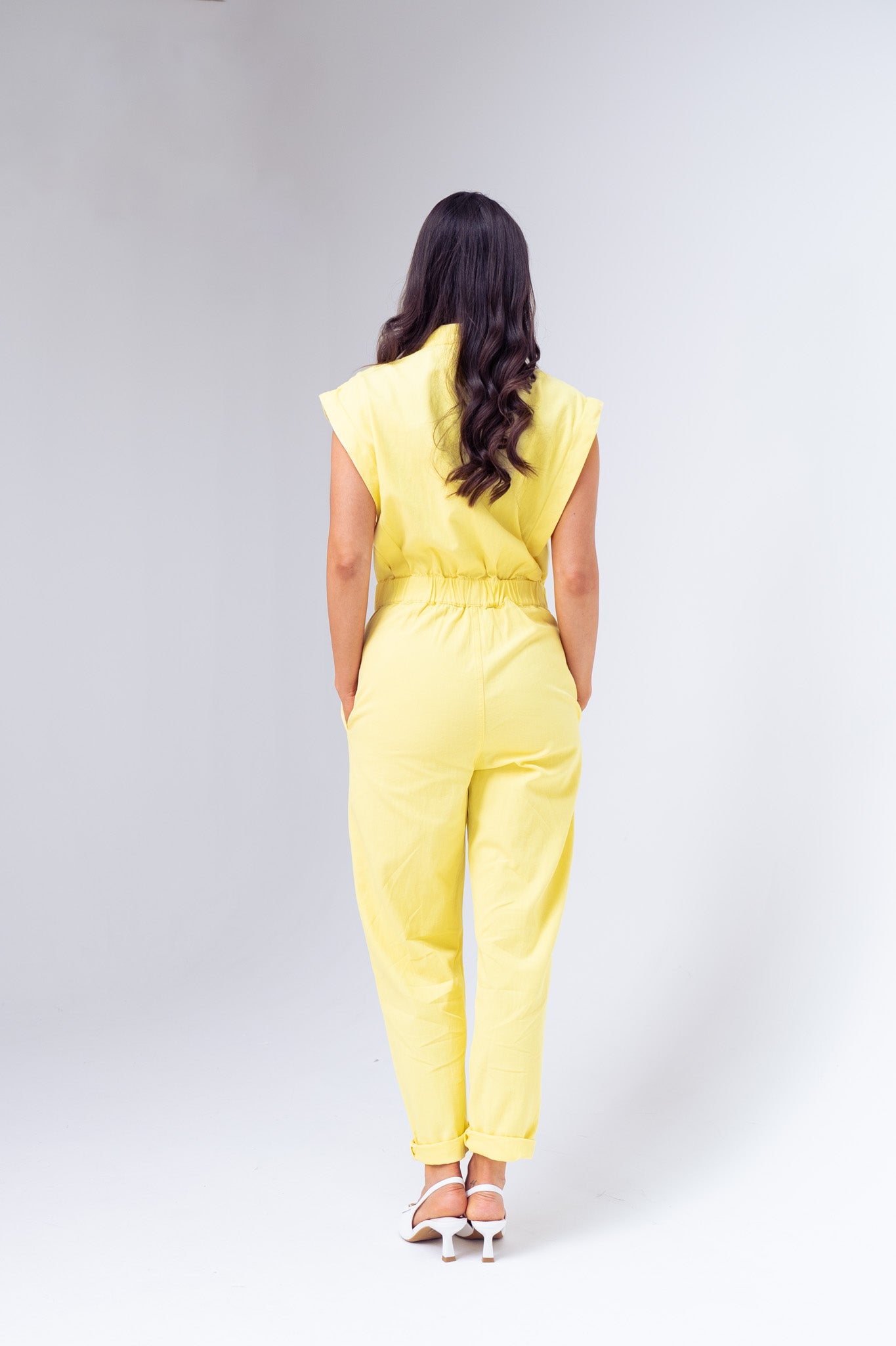Cora Sleeveless Jumpsuit In Yellow