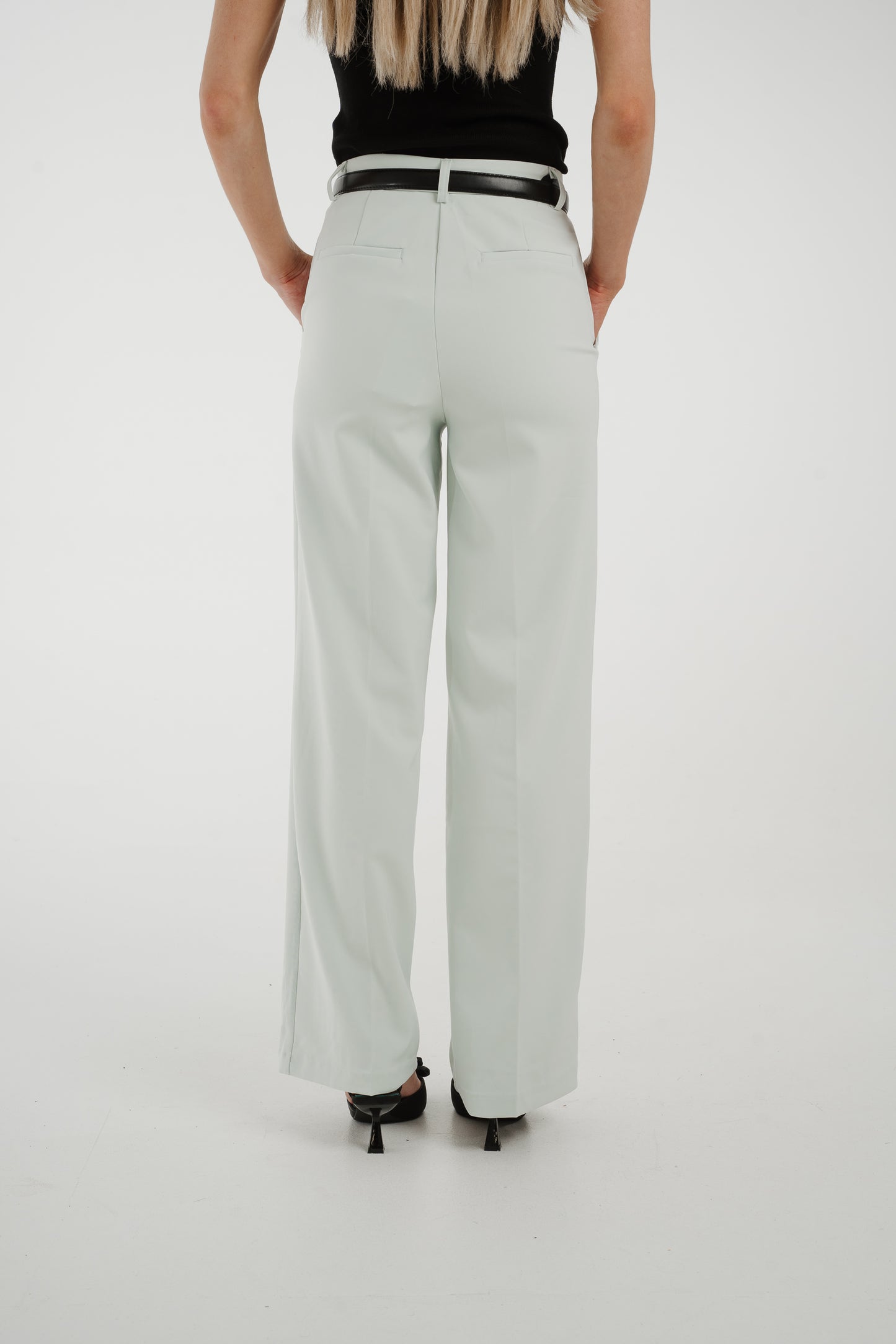 Freya Pleat Front Straight Leg Trouser In Mint