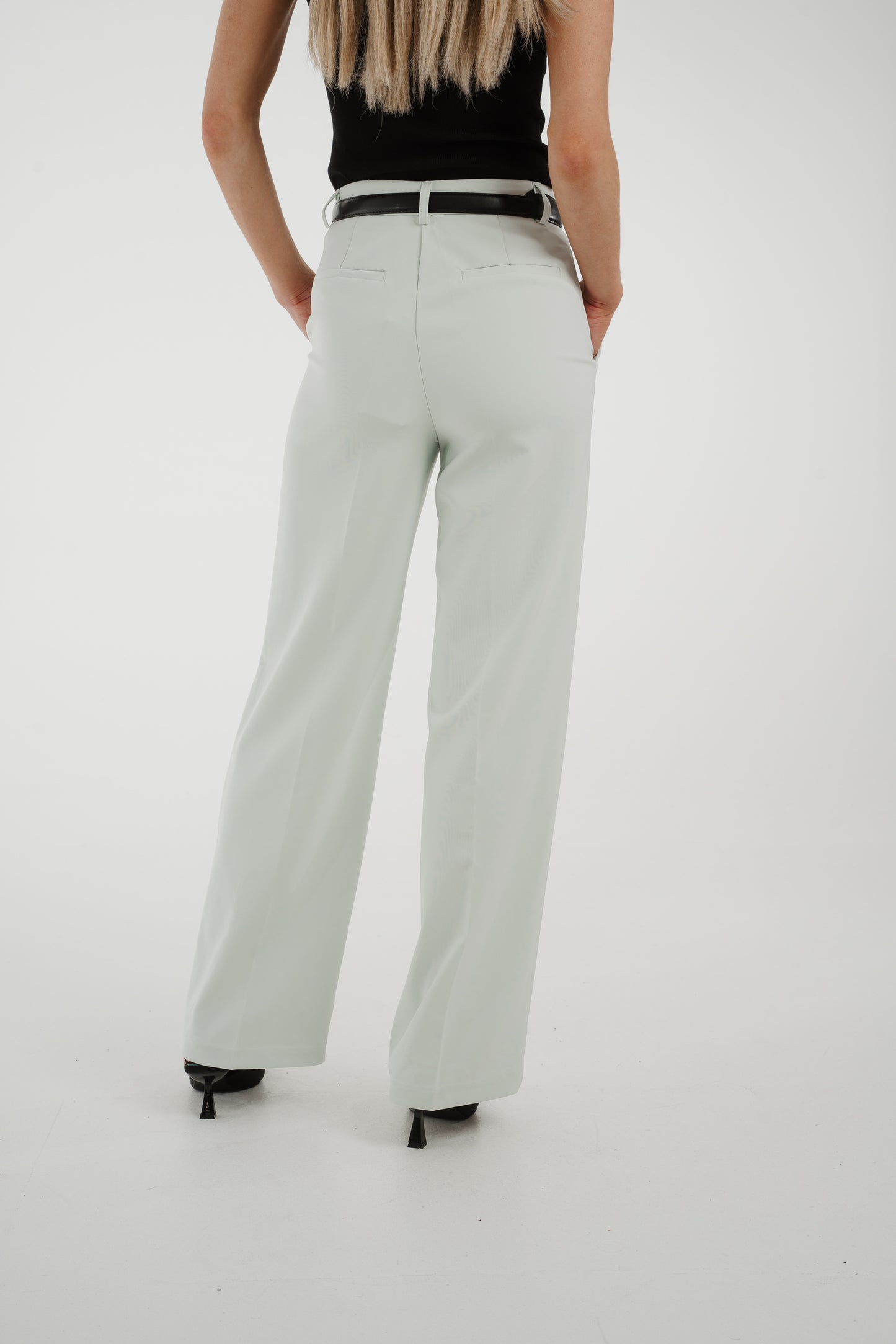 Freya Pleat Front Straight Leg Trouser In Mint