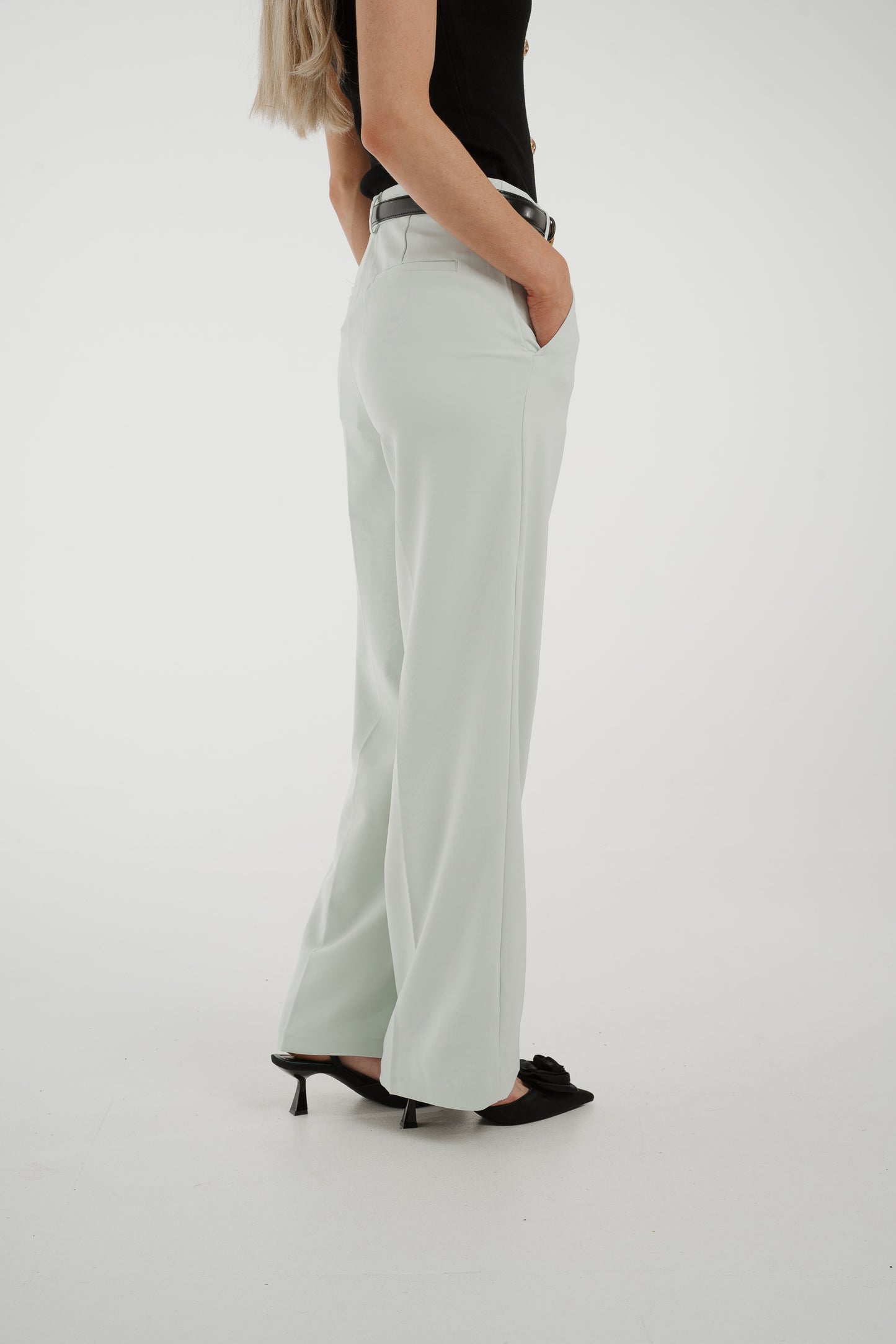 Freya Pleat Front Straight Leg Trouser In Mint