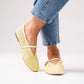 Faith Woven Flats In Yellow