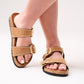 Faith Studded Detail Slider In Taupe