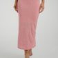 Elsa Textured Midi Skirt In Pink
