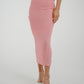 Elsa Textured Midi Skirt In Pink