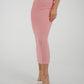 Elsa Textured Midi Skirt In Pink