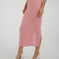 Elsa Textured Midi Skirt In Pink