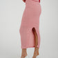 Elsa Textured Midi Skirt In Pink