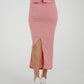 Elsa Textured Midi Skirt In Pink