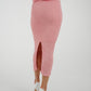 Elsa Textured Midi Skirt In Pink