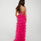 Holly Strapless Tulle Maxi Dress In Fuchsia