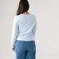 Love Laura Long Sleeve Ribbed Base Top In Blue