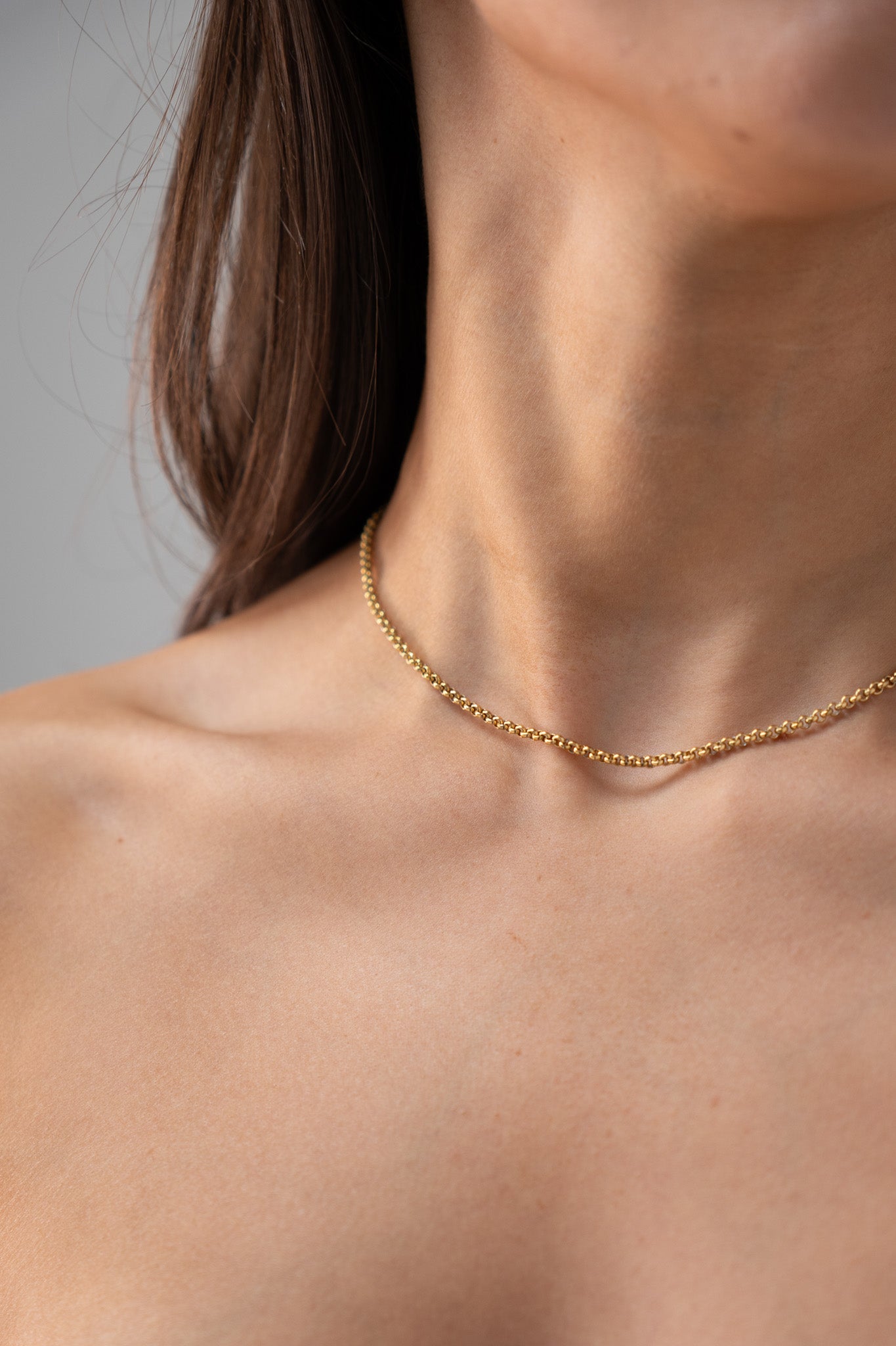 Olive Belcher Chain Necklace In Gold