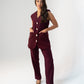 Love Laura Fitted Trousers In Burgundy