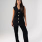 Love Laura Longline Waistcoat In Black