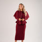 Love Laura Knit Cape With Pearls In Burgundy