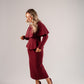 Love Laura Knit Peplum Top In Burgundy